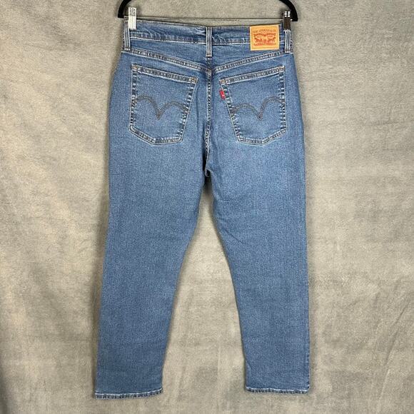 Levis Jeans Womens 31 Blue Wedgie Straight Button Fly Stretch Pockets High Rise - Picture 6 of 14